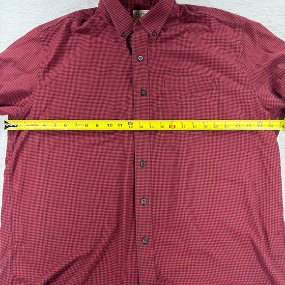 LL Bean Mens XL Wicked Good Flannel Button Down Shirt Red Black Houndstooth - Picture 7 of 7